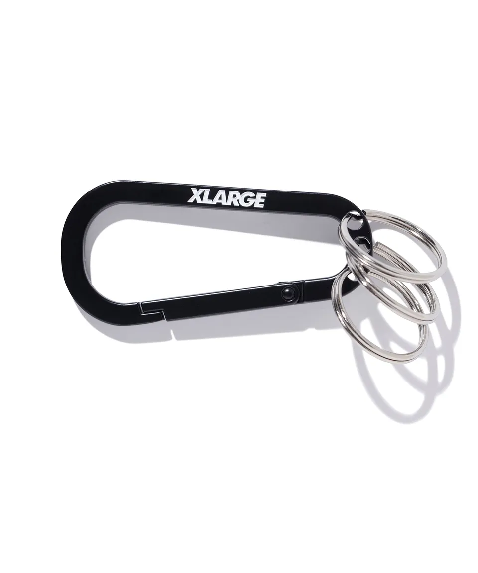 X-Large Slanted Logo portachiavi moschettone nero