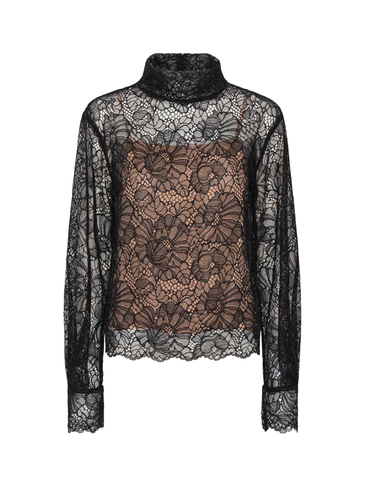 ROTATE 116263100 blusa nera in pizzo