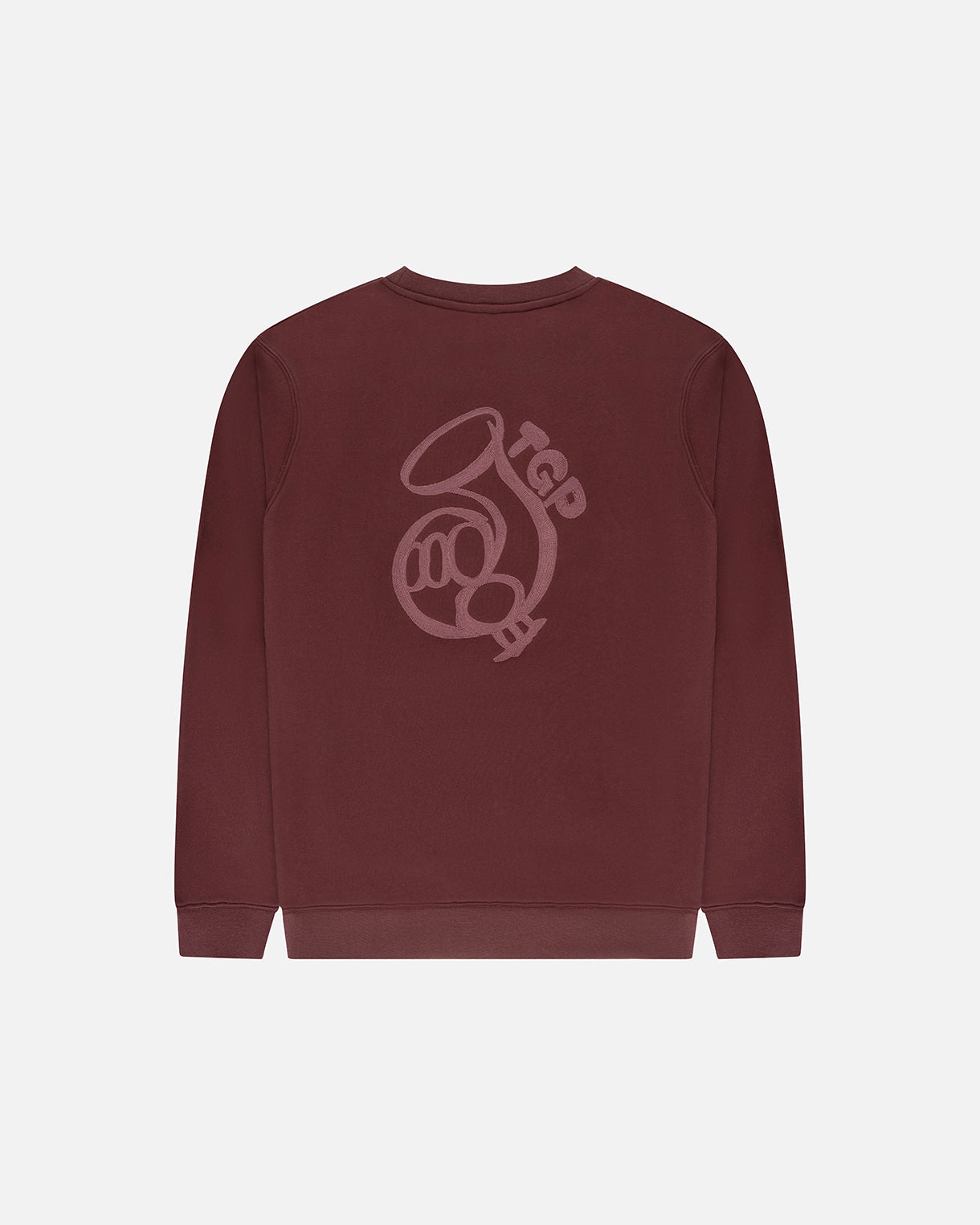 GOODPEOPLE Look maglione cotone Bordeaux ricamo