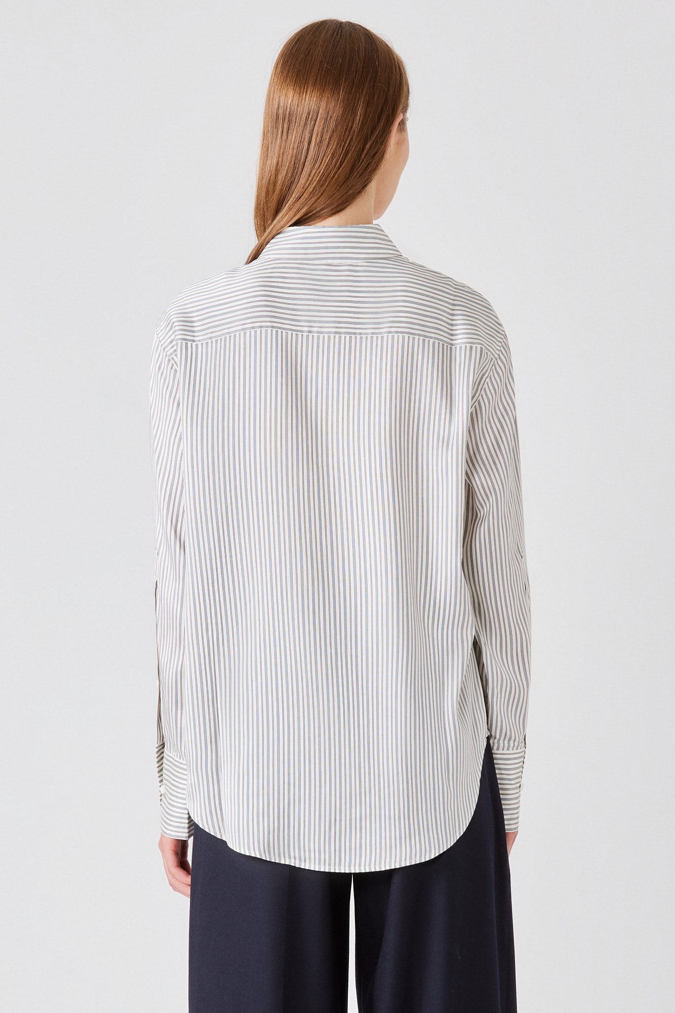 Sa Su Phi Marcella camicia seta righe blu