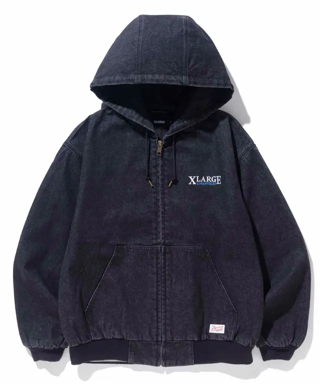 X-Large Hooded Denim Work Jacket giacca jeans cotone