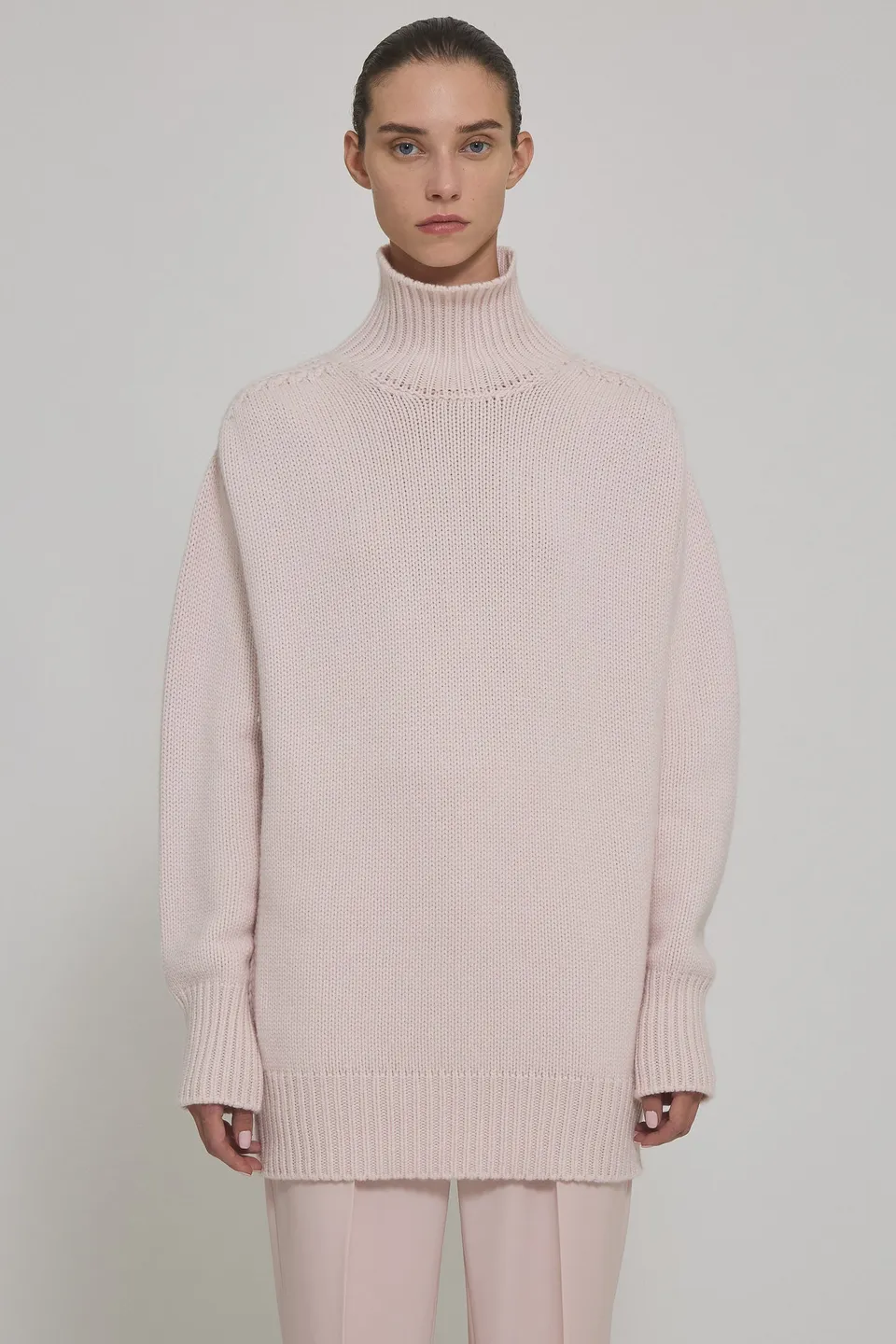 Sa Su Phi Giovanna abito cashmere rosa collo alto