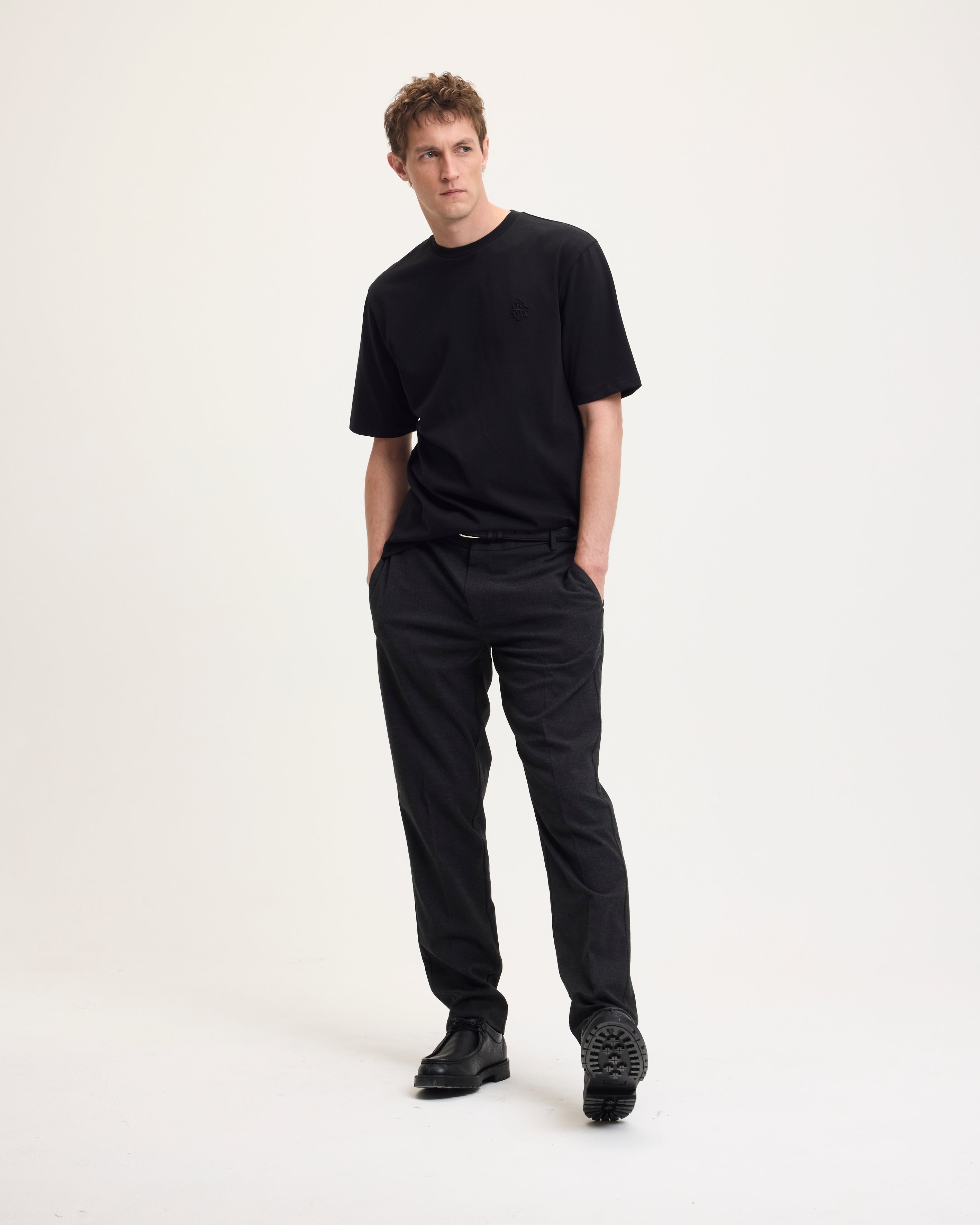 GOODPEOPLE Tommy T-Shirt Cotone Nera Logo Ricamato