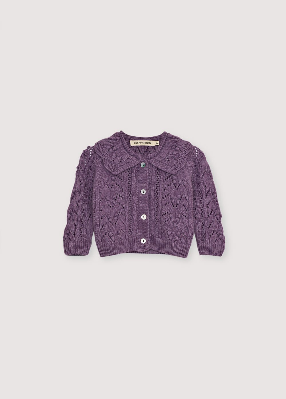 The New Society Lila cardigan Grape Bliss 6 mesi lana