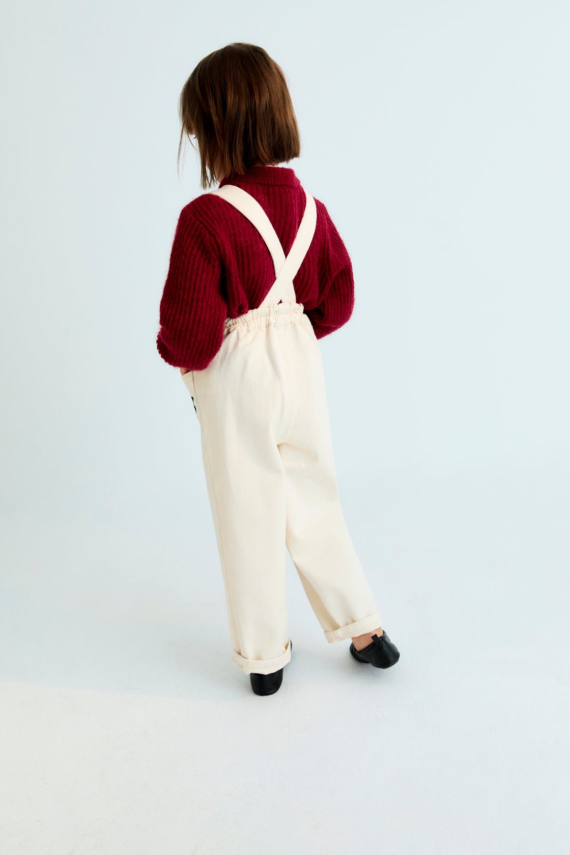 The New Society Tamara salopette jeans bianca cotone