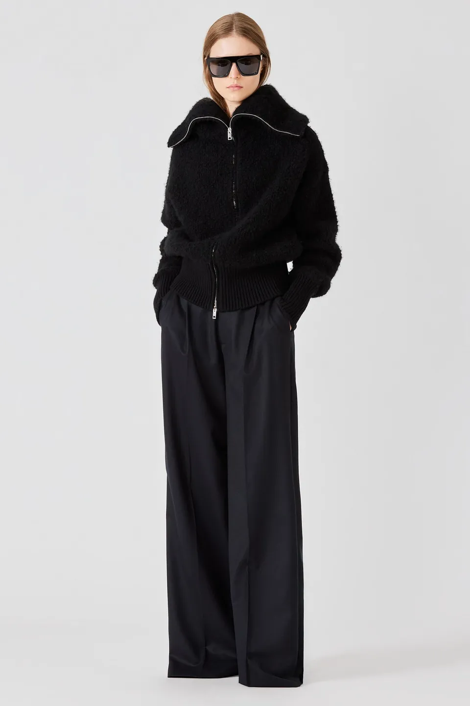 Sa Su Phi Teddy Bomber Zip Cashmere Nero Taglia 40