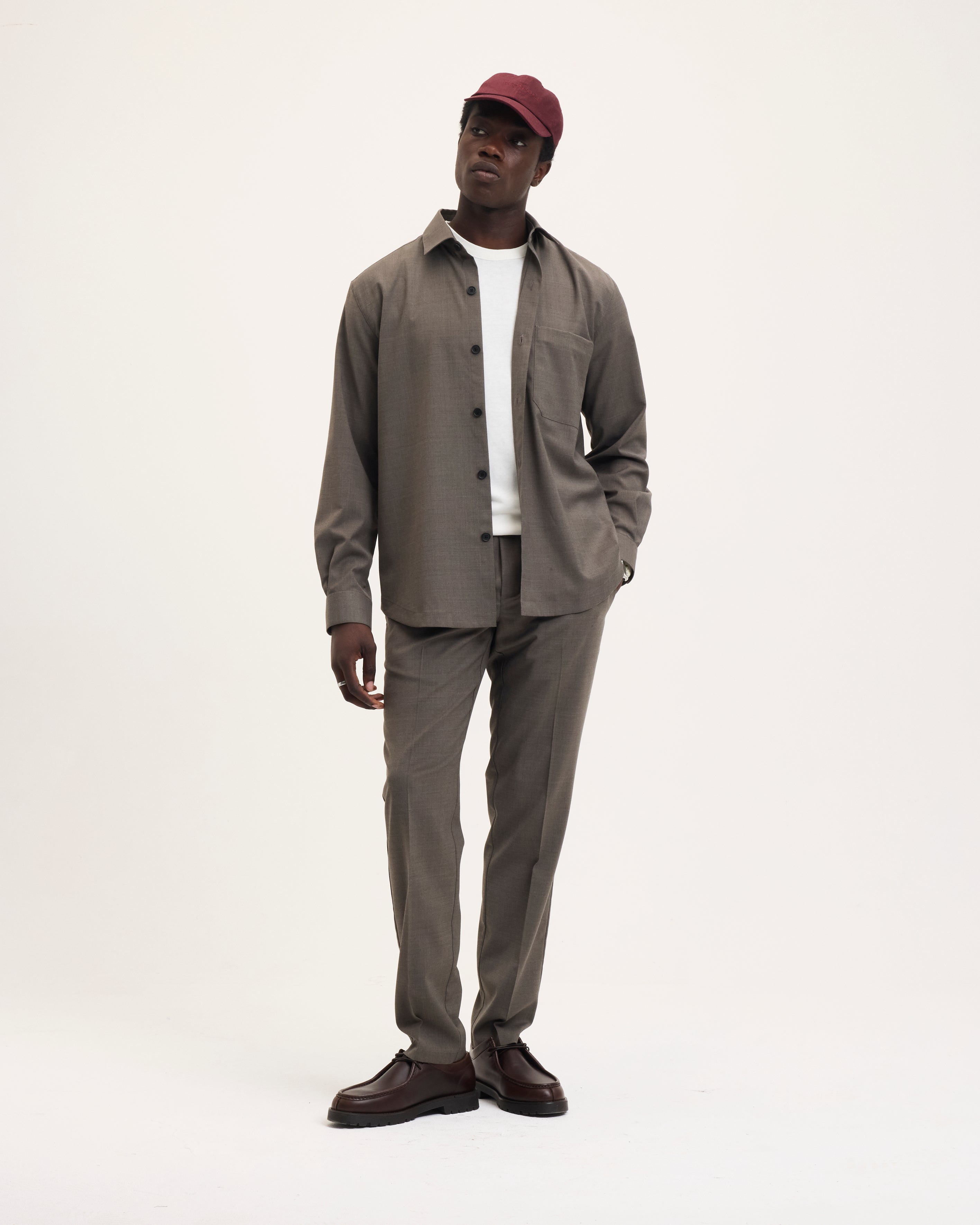 Goodpeople Simon Cool Wool camicia mocca lana