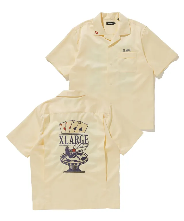 X-Large S/S Open Collar Casino Shirt camicia blu poliestere