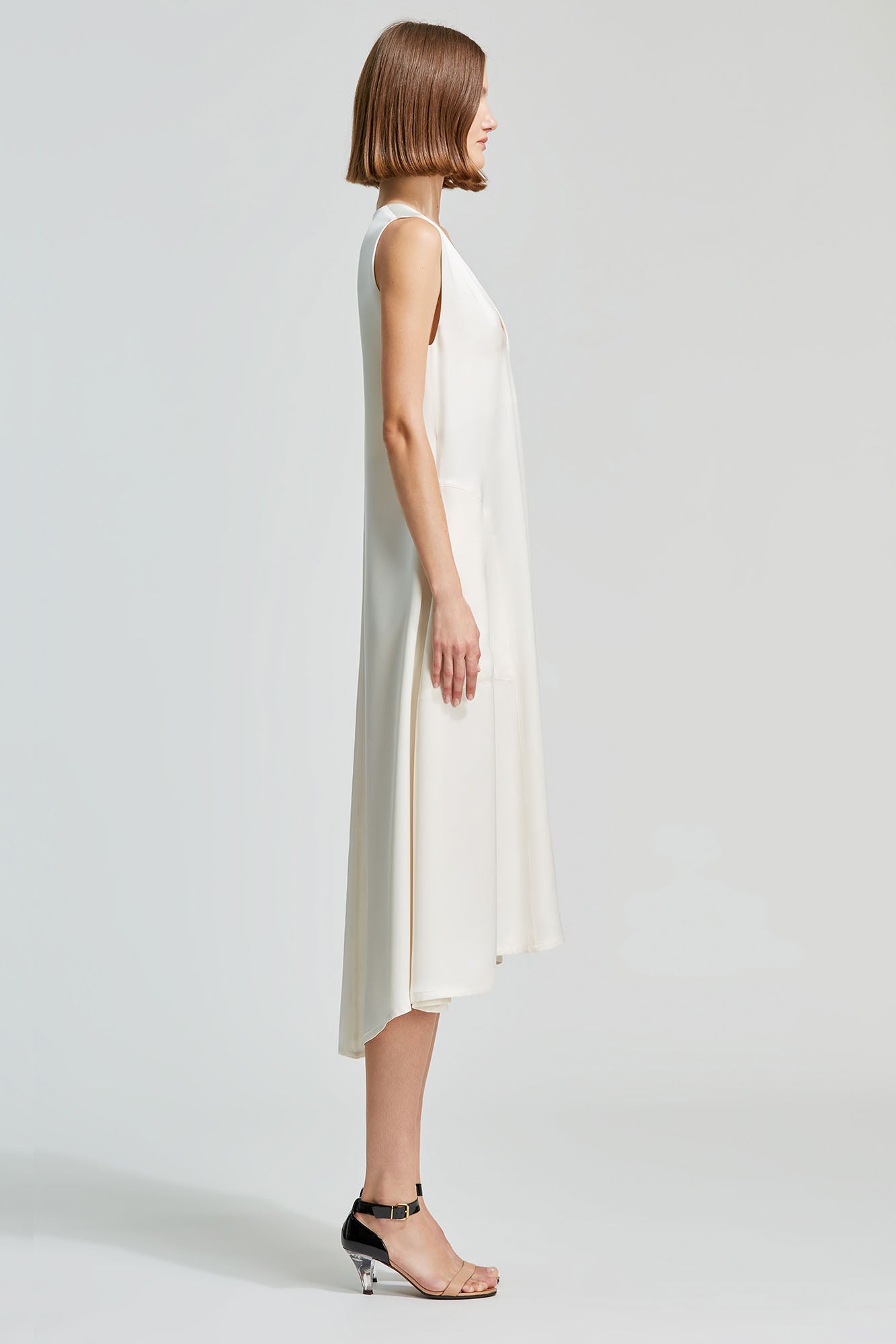 Sa Su Phi Serena abito midi double satin avorio