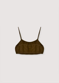 The New Society Melissa top donna Earthy Olive lino