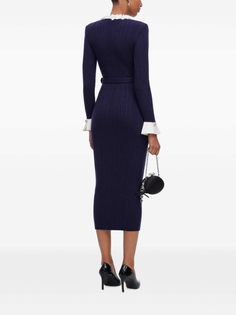 Self-Portrait AW26-101MNNAVY abito midi blu navy donna