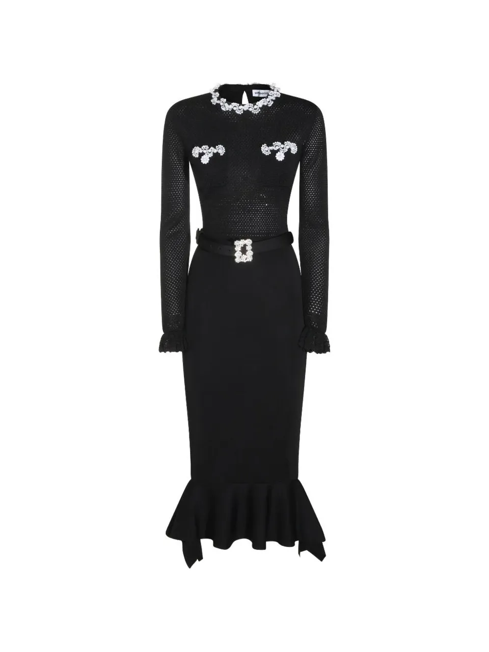 Self-Portrait AW26-085MC Abito Midi Nero