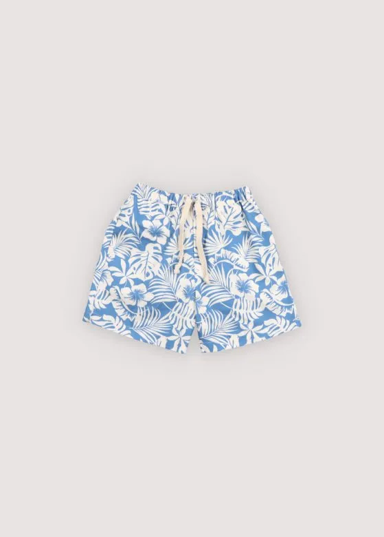 The New Society Garden Bermuda Bimbo Cotone Blu Floreale 6A
