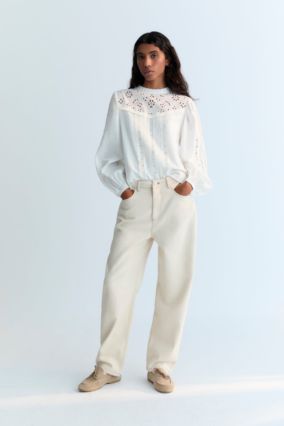 The New Society Denim Regular Pant jeans ecru 100% cotone