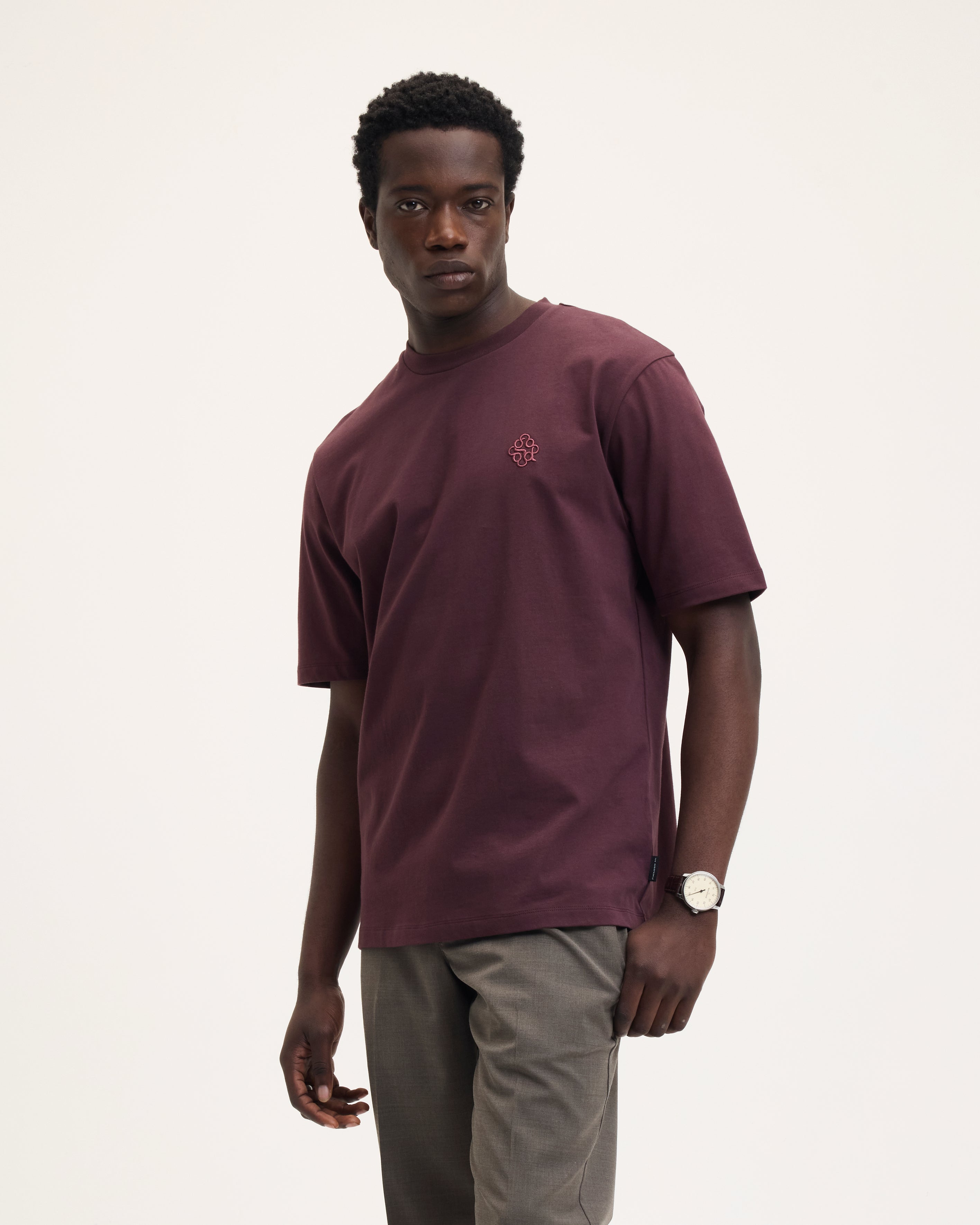 GOODPEOPLE Tommy Signature t-shirt cotone bordeaux
