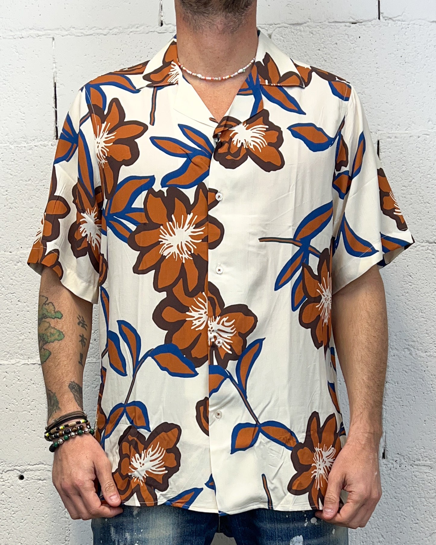 OVER-D Hawaii Camicia Bowling Viscosa Vestibilità Regolare
