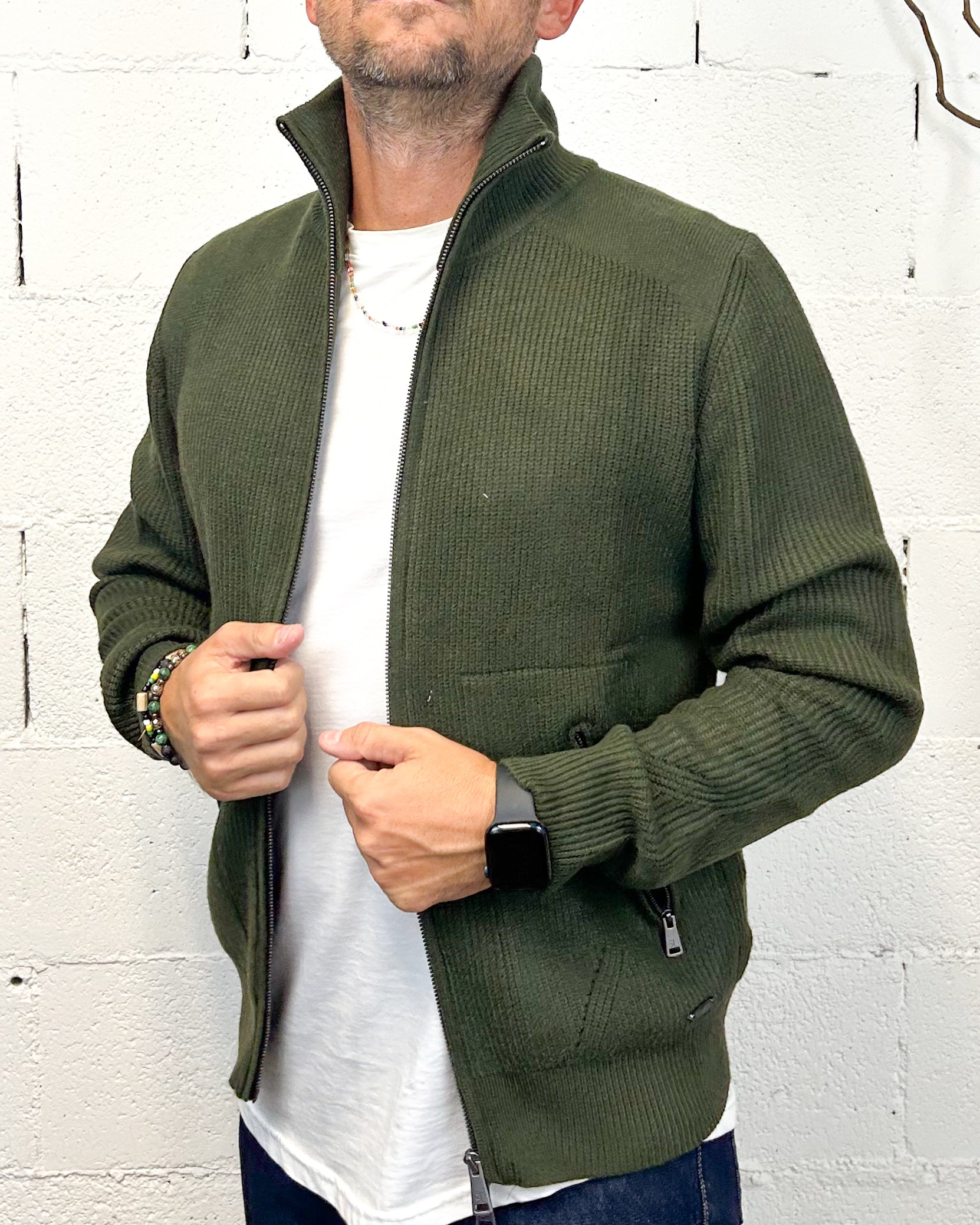 ONLYONE Gianni Lupo Military pull zip giacca felpa