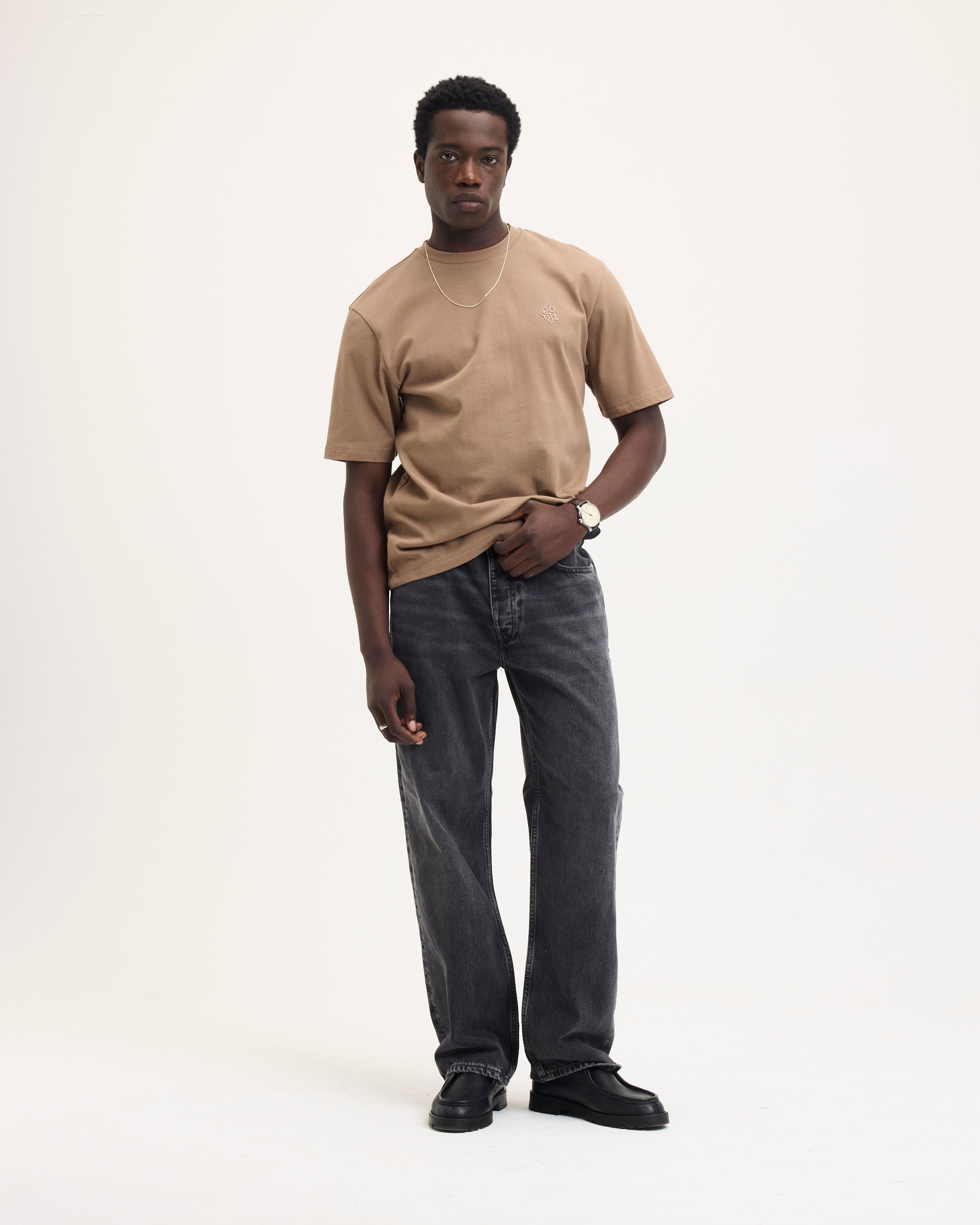GOODPEOPLE Tommy Signature Tee t-shirt mocca cotone