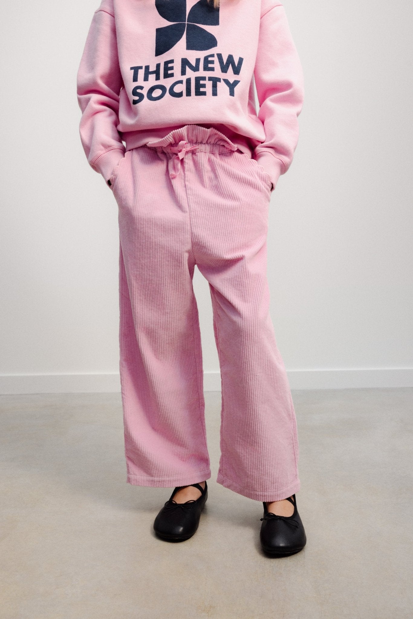 The New Society Dree pantaloni Pink Lavender velluto
