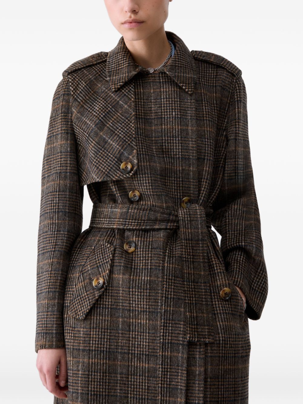 Liu Jo White WF6006T677A cappotto donna camel check