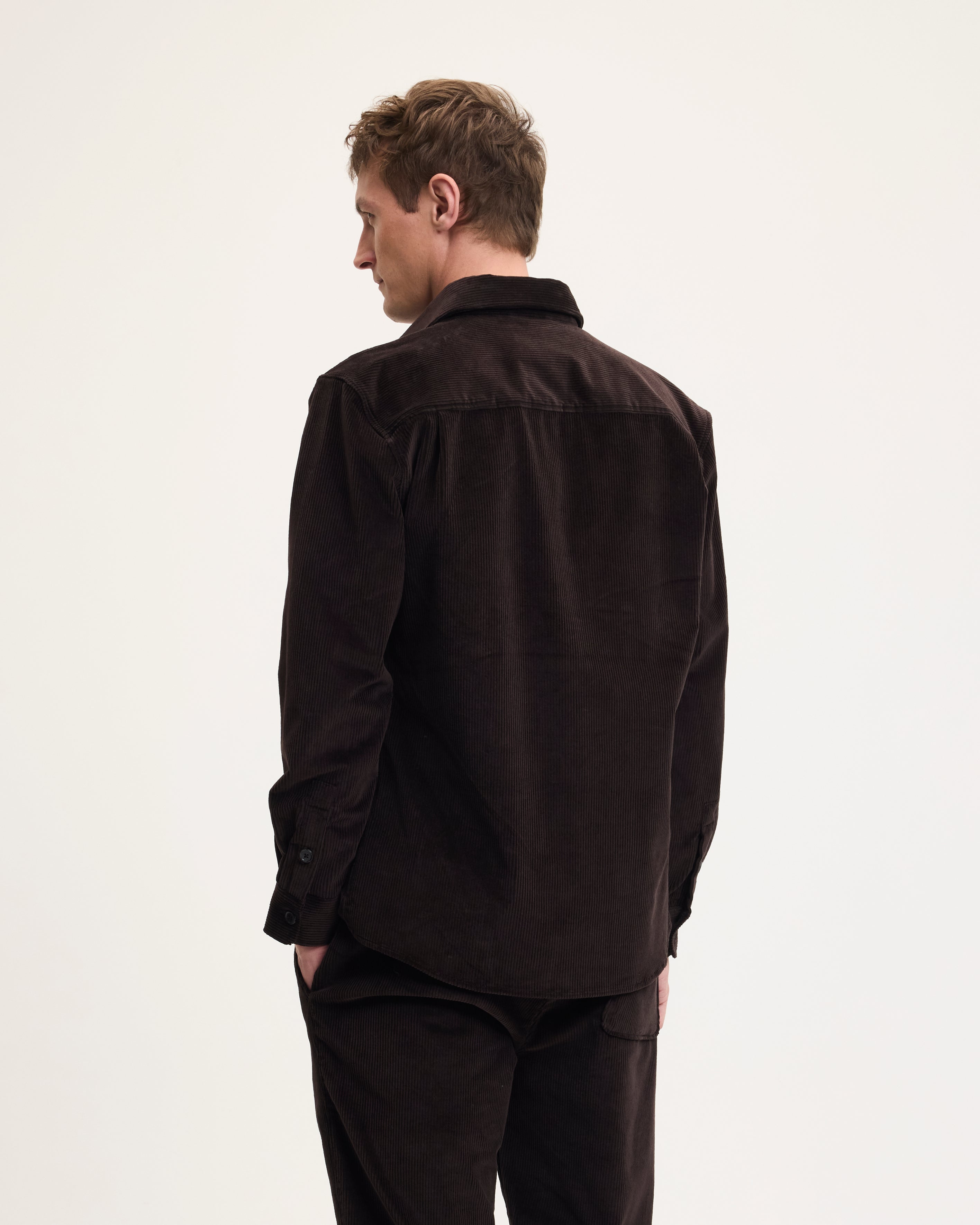 Goodpeople Snewy camicia velluto marrone cioccolato