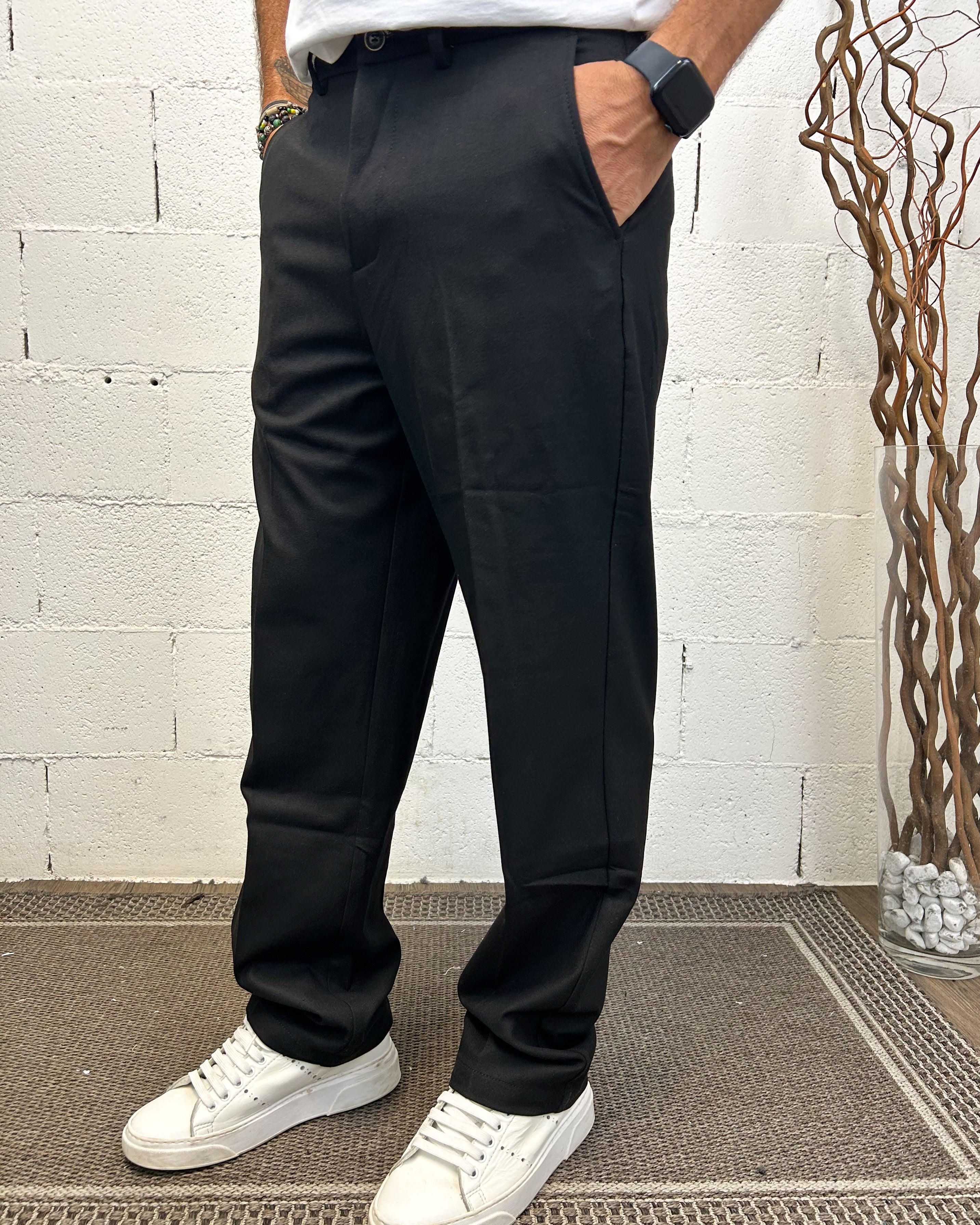 ONLYONE GIANNI LUPO Loose pantaloni nero regolare
