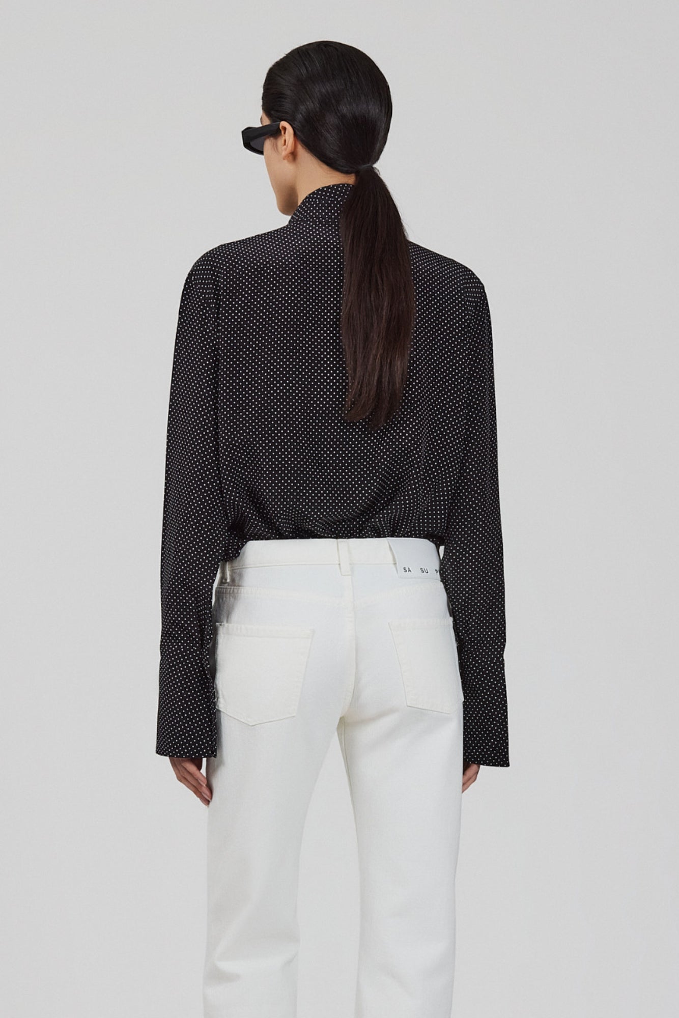 Sa Su Phi camicia sciarpa crepe de chine fango