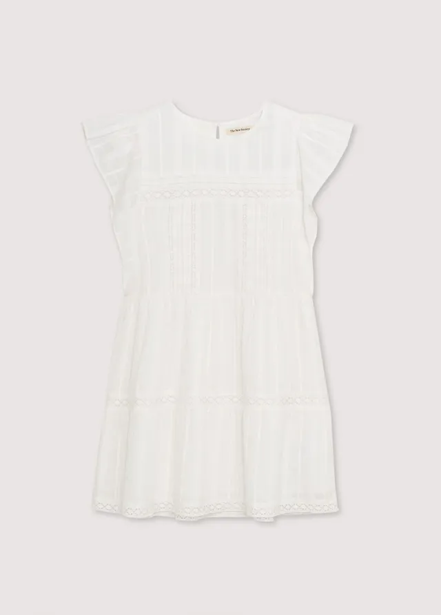 The New Society Corfu vestito corto bianco in pizzo cotone