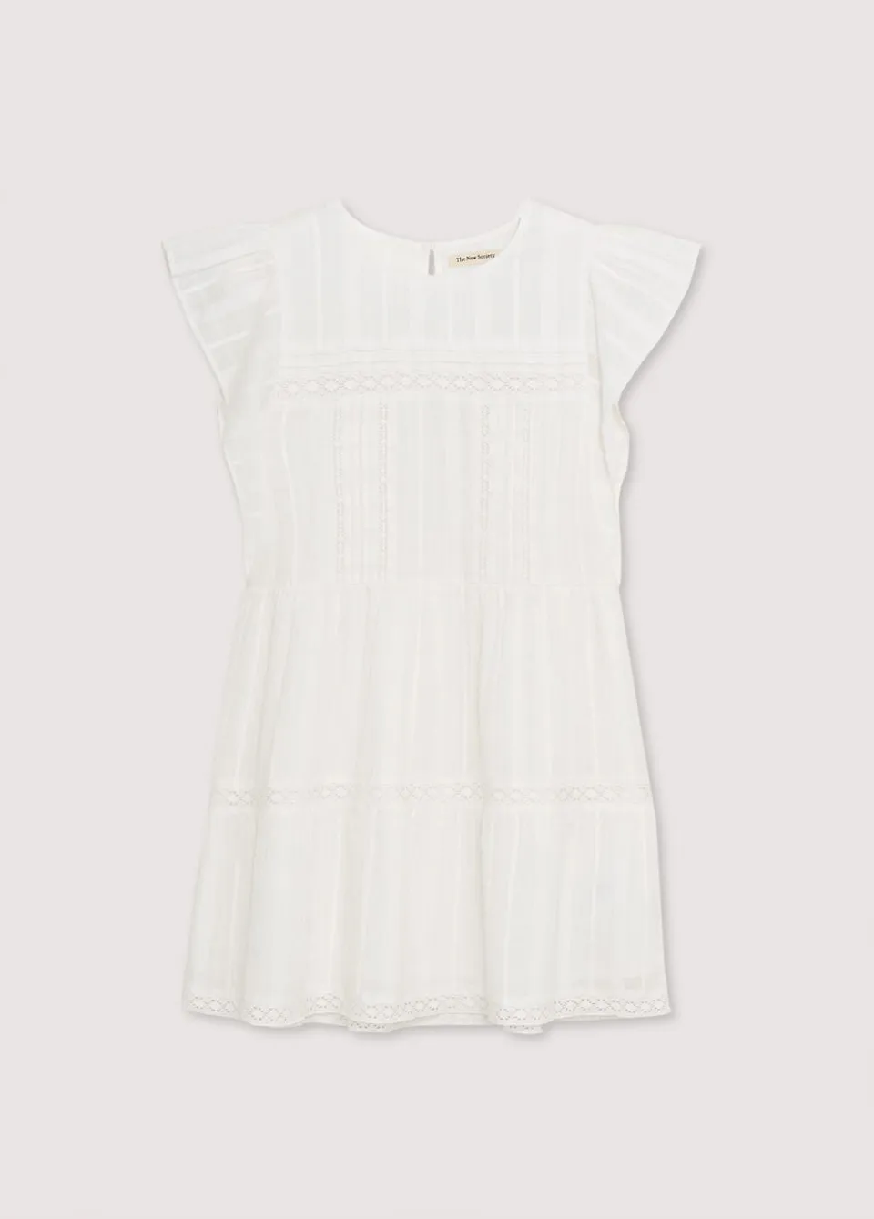 The New Society Corfu vestito corto bianco in pizzo cotone