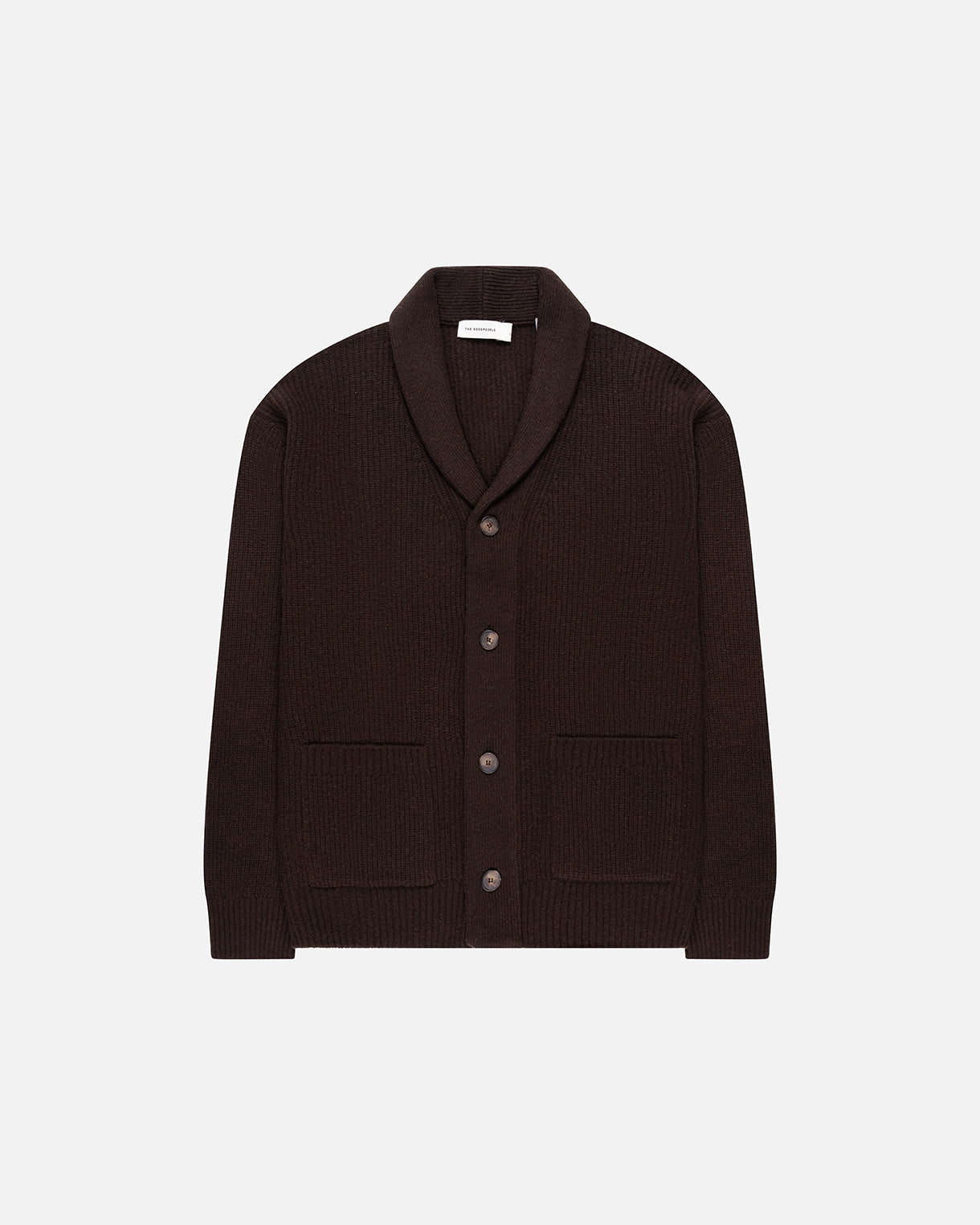 Goodpeople Kardigan gilet marrone bottoni cotone