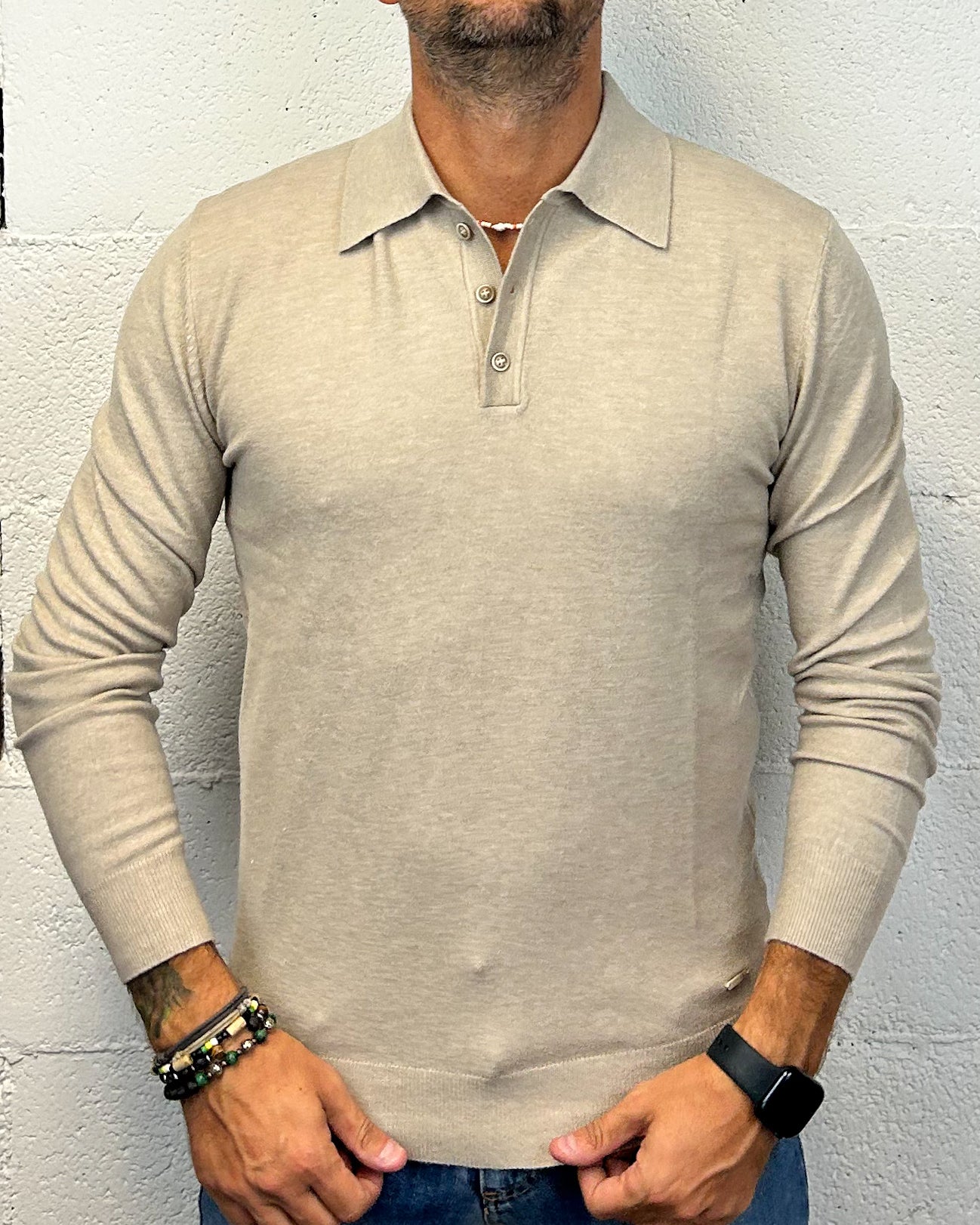 ONLYONE GIANNI LUPO Comfort polo manica lunga camel