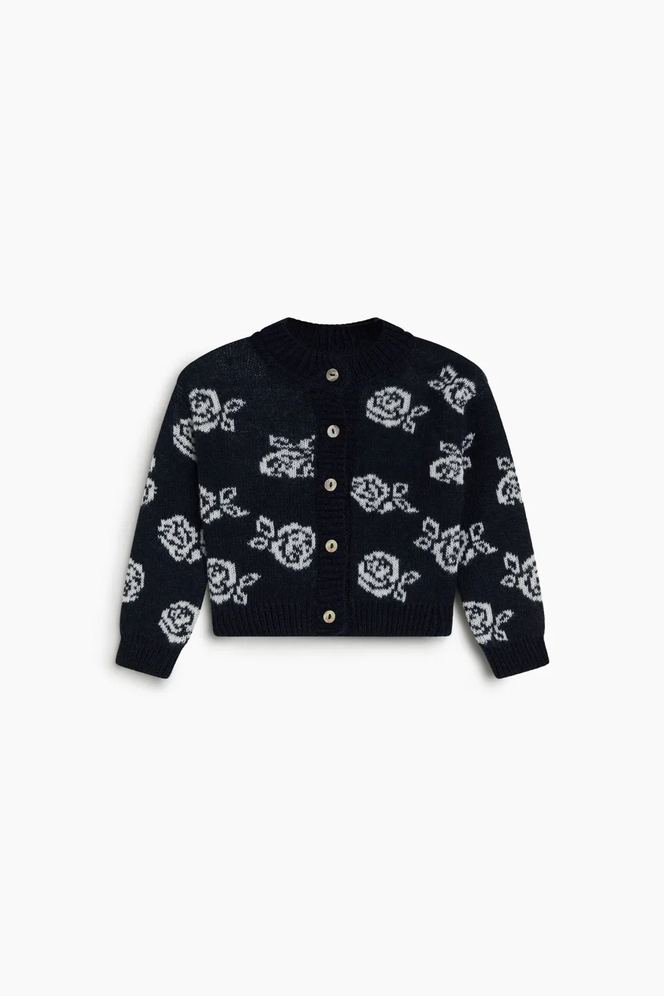 The New Society Fleckers cardigan neonato floreale lana