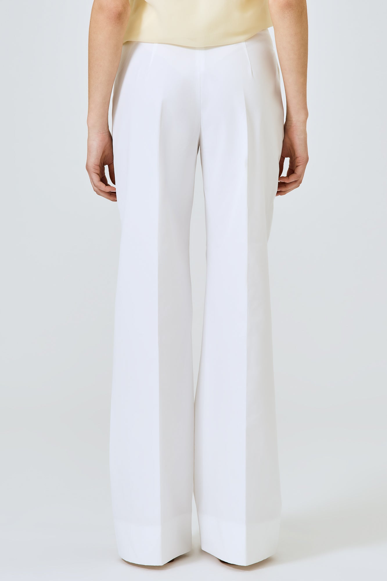 Sa Su Phi Pantaloni Cotone Gamba Dritta Bianchi