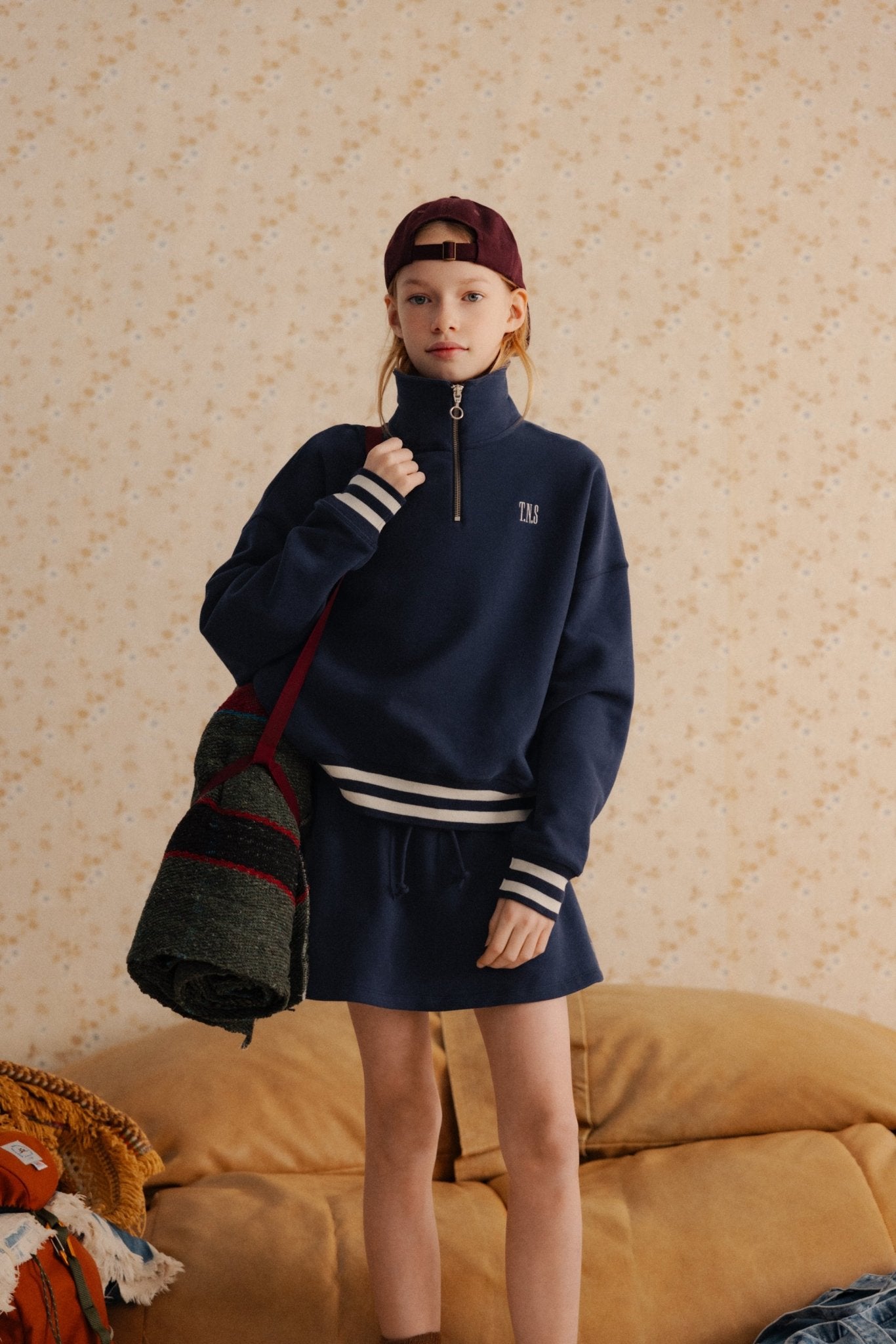 The New Society Mochi Polo Teen Nero Cotone