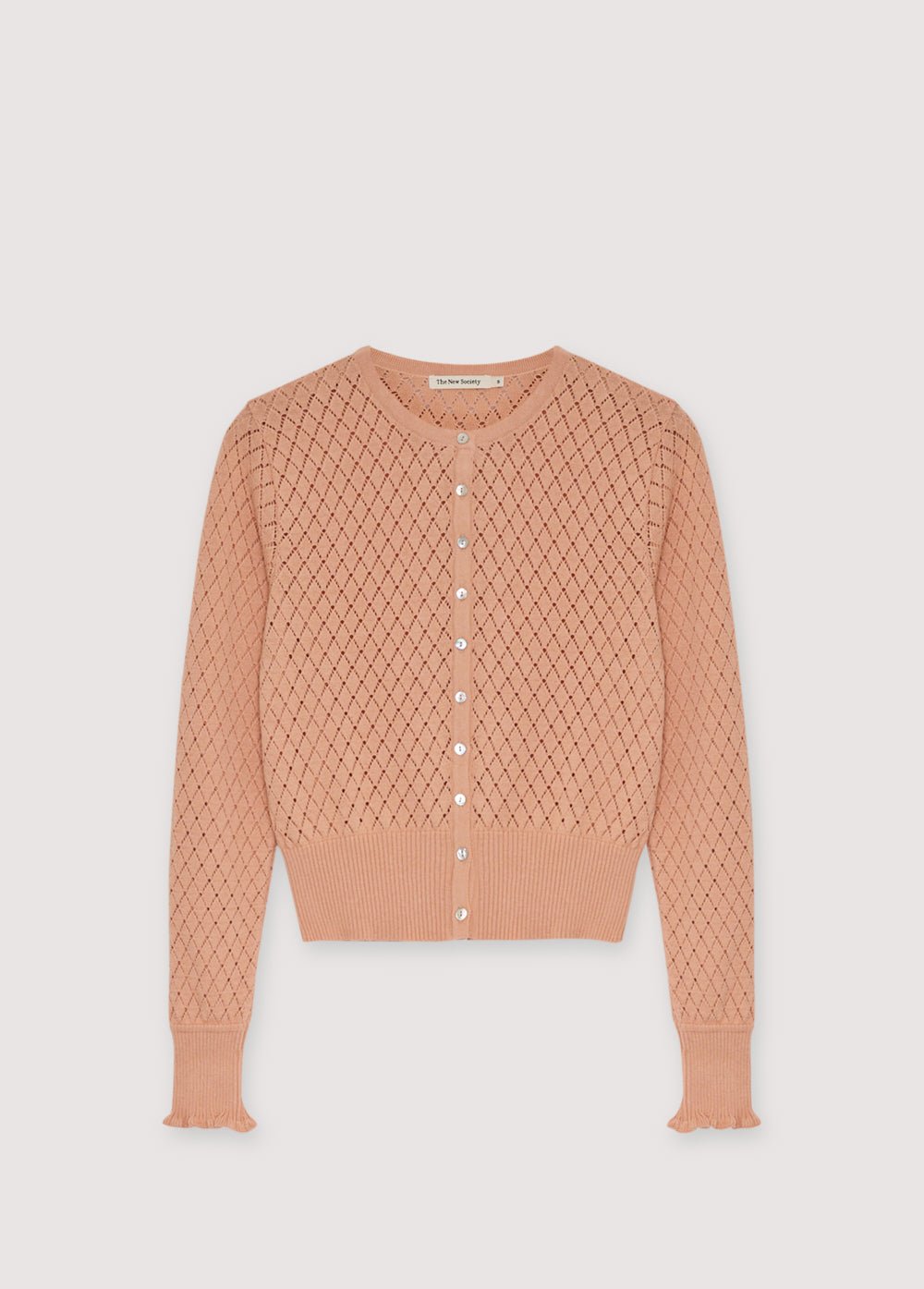 The New Society Lirio Cardigan Donna Pesca Cotone Bottoni