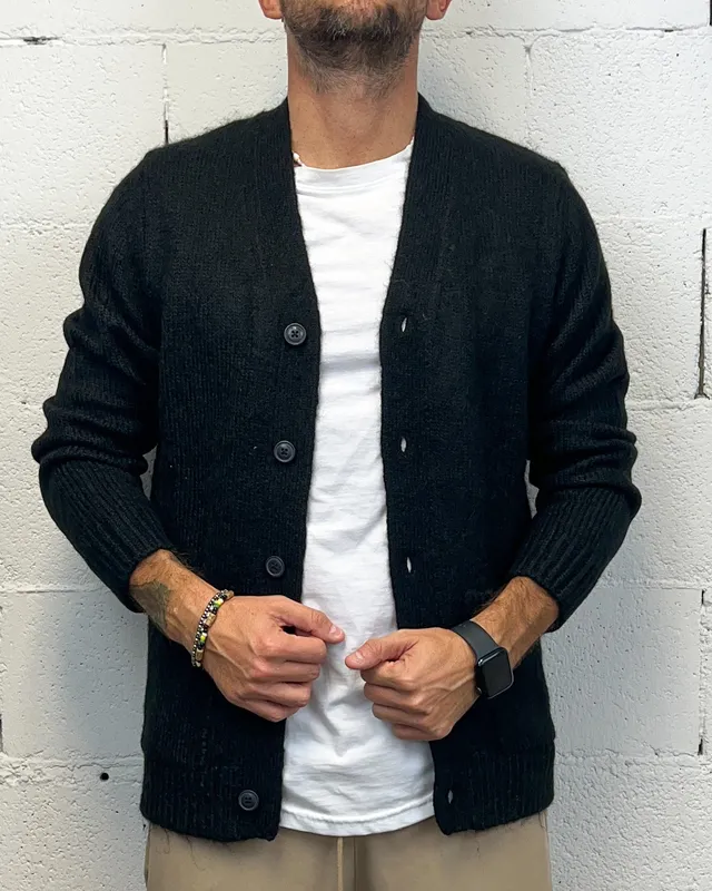 ONLYONE OVER-D Wool cardigan nero in lana