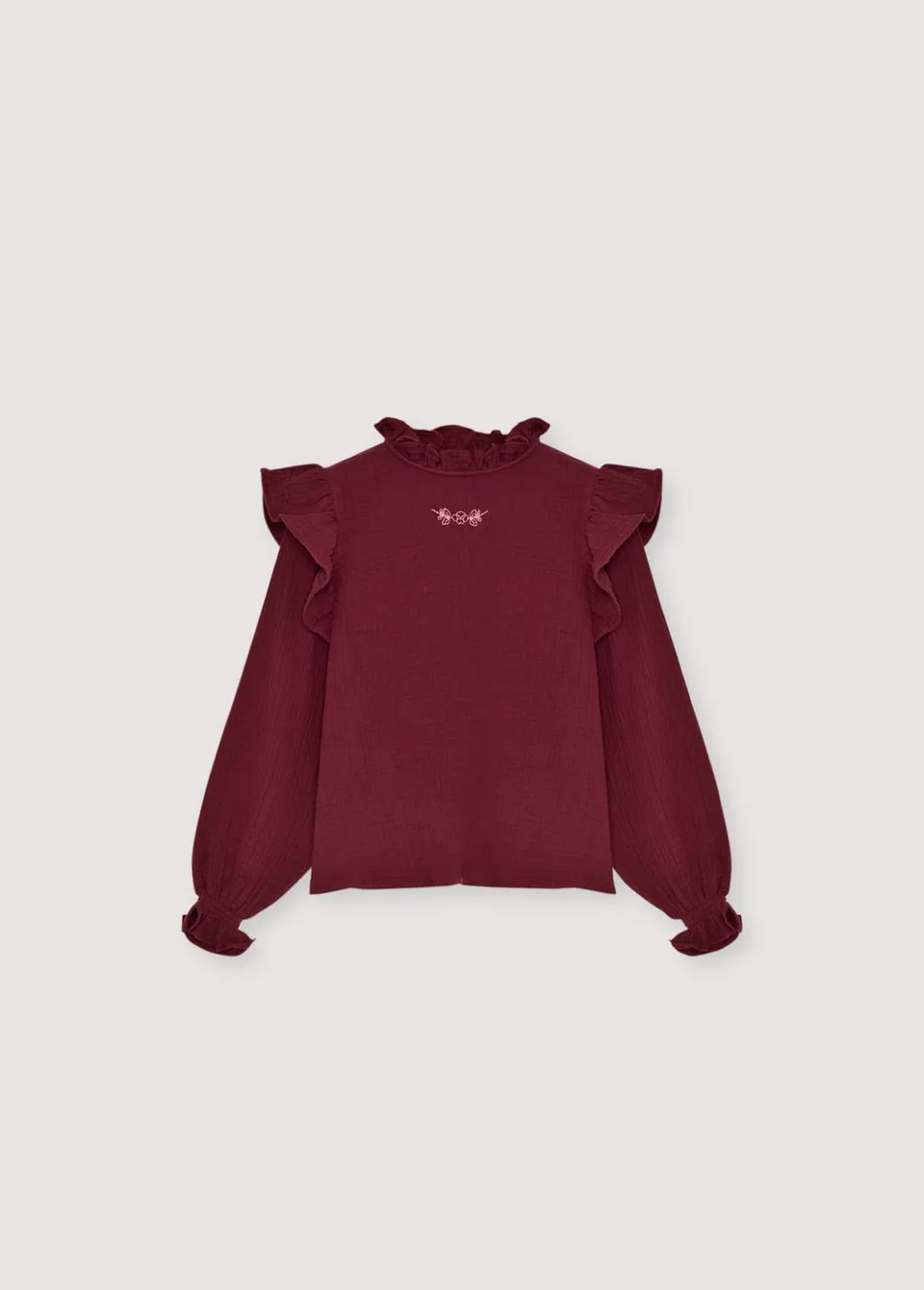 The New Society Maitea Plum Fantasy camicia garza cotone